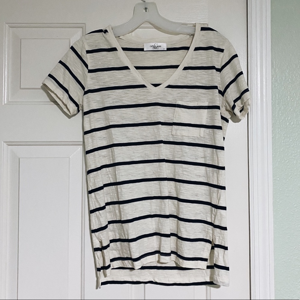 CJLA striped v-neck